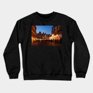 Gabled houses, Prinzipalmarkt, Christmas market, Munster, city, Westphalia Crewneck Sweatshirt